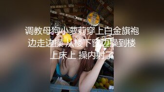 调教母狗小萝莉穿上白金旗袍边走边操 从楼下窗边操到楼上床上 操内射了