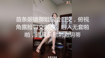 苗条眼镜御姐露脸口交，俯视角露脸口交啪啪，后入无套啪啪，道具自慰刺激阴蒂