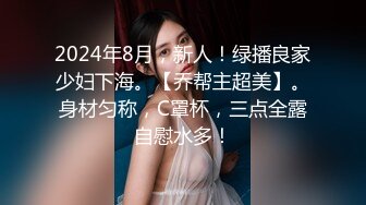 2024年8月，新人！绿播良家少妇下海。【乔帮主超美】。身材匀称，C罩杯，三点全露自慰水多！