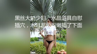 黑丝大奶少妇，水晶道具自慰插穴，木耳超级粉嫩插了下面插上面