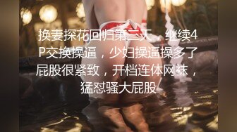 换妻探花回归第三天，继续4P交换操逼，少妇操逼操多了屁股很紧致，开档连体网袜，猛怼骚大屁股